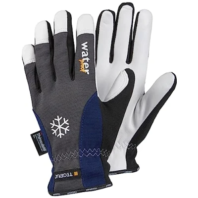 Image of Ejendals 295 7 Size &quot;Tegera 295&quot; Leather Glove Grey/Blue/White