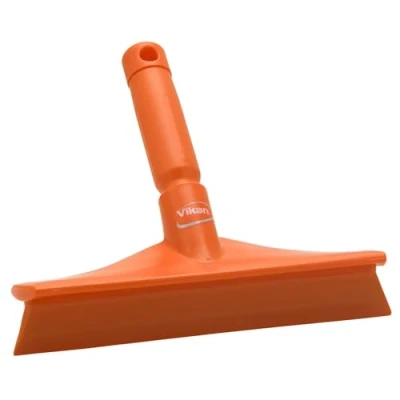 Image of Vikan 71257 Rubber Polypropylene Frame Bench Single Blade Squeegee, 10&quot;, Orange