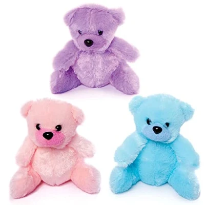 Image of Baker Ross FC932 Teddy Bear Plush Pals Pack of 3, Soft Toys for Kids, Party Bag Fillers Kids