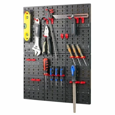 Image of KCT 2 Pcs Wall Mount Tool Pegboard Storage Organiser Shelves Hangers Hook Panels