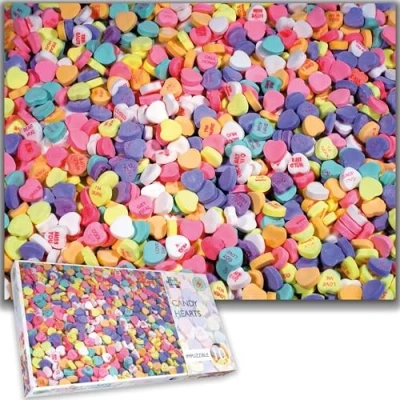 Image of Impuzzibles Nearly Impossible Puzzles Sweet Candy Hearts 1000 Piece Jigsaw Puzzle For Adults 66cm X 50cm Challenging Puzzles, Great Gift All Ages…