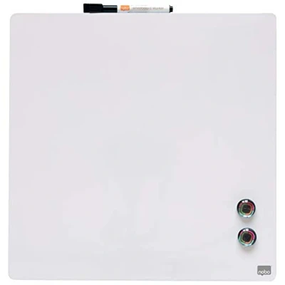 Image of Nobo Mini Magnetic Whiteboard Coloured Tile, Frameless, Dry Wipe, Easy Clean, Wall Mountable, Home/Office, 360 x mm, White, 1903802