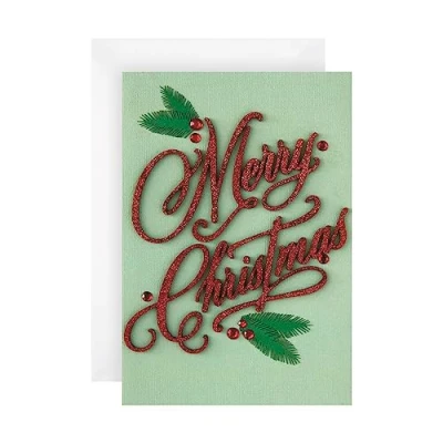Image of Hallmark Signature Collection Christmas Card Traditional 3D Effect Lettering Design
