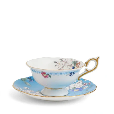 Image of Wedgwood 40024024 Wonderlust Teacup &amp; Saucer Set Apple Blossom, Bone China