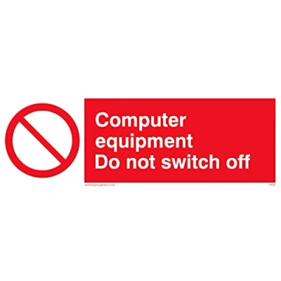 Image of Pack of five Do Not Switch Off Computer Sign 150x50mm L15
