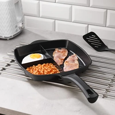 Image of InGenious Lazy Man 3 in 1 Pan Non Stick Multi Section Griddle for Gas, Electric &amp; Induction