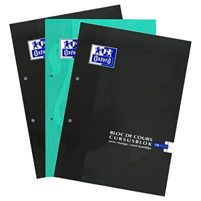 Image of Oxford School Course Pad Pack of 3 A4 Lined 100 Sheets 90 g Economy