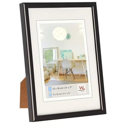Image of walther Design Picture Frame Black 50 x 70 cm with Art Glass, New Lifestyle Plastic KVX070B