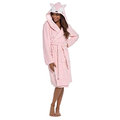 Image of Undercover Ladies Fox Dressing Gown LN1667 Pink 20 22