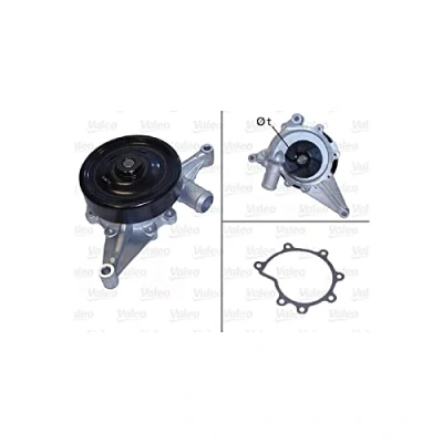 Image of AJ811935, AJ813157, AJ83721, AJ84817, AJ87276 Water pump VALEO 506820 with belt pulley gaskets/seals without lid JAGUAR: XF Saloon, S Type