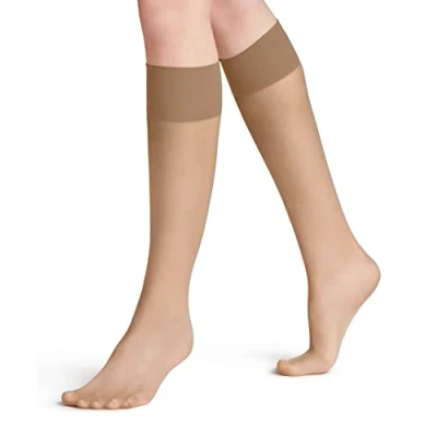 Image of FALKE Women&#039;s Pure Matt 20 DEN W KH Sheer Plain 1 Pair Knee High Socks, Skin colour (Golden 4699) new eco friendly, 5.5 8
