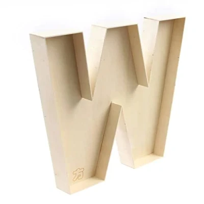 Image of FNB Unfinished Wood Fillable Letter W, Letters &amp; Numbers Shapes