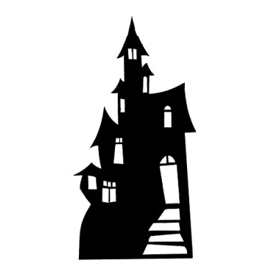 Image of STAR CUTOUTS SC52 Cut Haunted Silhouette, Solid, Small House, Regular