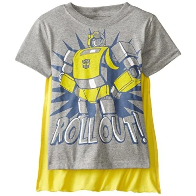 Image of Transformers Boys&#039; Bumblebee Roll Out T Shirt with Cape, Gray, 4 Years