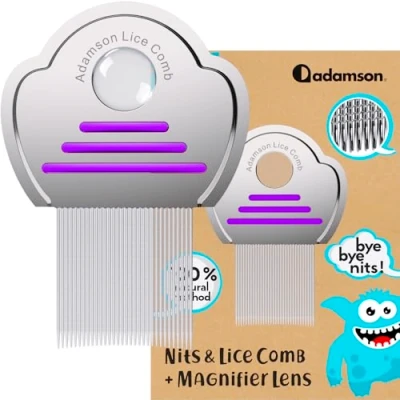 Image of Adamson Lice Comb Stainless Steel for Kids Effective Nit Combs Thick Hair Durable and Easy to Clean
