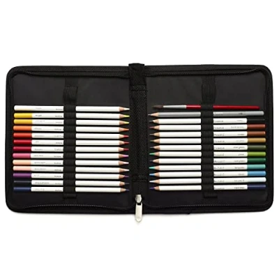 Image of Winsor &amp; Newton 2090005 26 Piece Gift Set for Sketching, Illumination, Drawing Artists with 24 Watercolour Pencils, 1 Sketch Pencil in HB and Brush