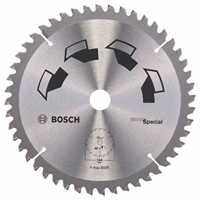 Image of Bosch 1x Circular Saw Blade Special (for Wood, Non Ferrous Metals, Plastic, Ø 184 x 2.5/1.8 20/16 mm, 48 Teeth, FT, with Reduction ring 16 Accessories for Saws)