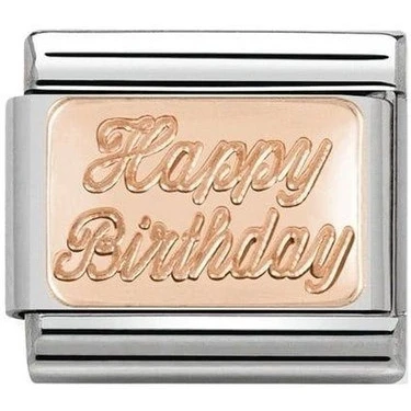 Image of Nomination Rose Gold Happy Birthday Charm