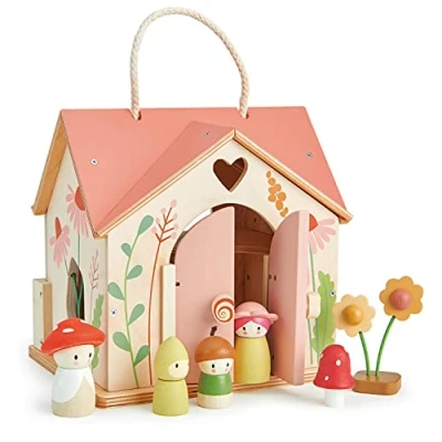 Image of Tender Leaf Toys Merrywood Wooden Pretend woodland characters and evironments (Rosewood Cottage)