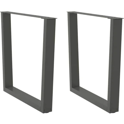 Image of vidaXL Dining Table Legs V Shape Steel Anthracite 90x(72 73.3) cm Adjustable Foot Levellers