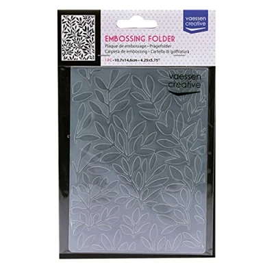 Image of Vaessen Creative Embossing Folder, Plant Creepers 5,7x4,25x0,19 inches, 1 Unit, for Birthday, Birth, Christmas Cards and Paper Crafts