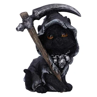 Image of Nemesis Now Amara Grim Reaper Feline Cat Figurine, Black, 10.2cm
