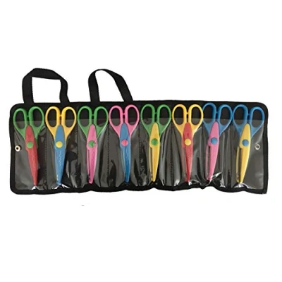 Image of EXERZ Craft Scissors 8pcs, Edge with a Carrying Bag, 8 Patterns Zig Zag