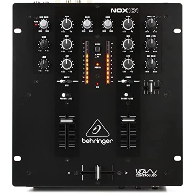 Image of Behringer PRO Mixer NOX101 Premium 2 Channel DJ with Full VCA Control and Ultraglide Crossfader,Black