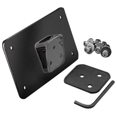 Image of Black Laydown Licence/Number Plate Mount Holder for Harley Davidson/Custom
