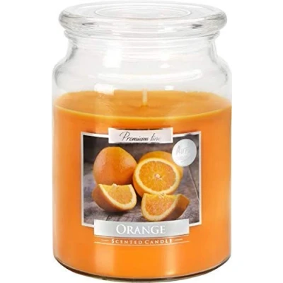 Image of BISPOL Large Jar Candle with Lid Burning Time Approx. 100 Hours Scented Candles Vanilla Lavender Orange Cinnamon (Orange Fragrance)