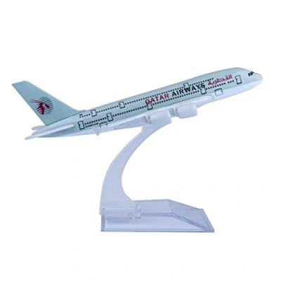 Image of Bswath Model Airplane 1:400 Qatar A380 Plane Metal Diecast Alloy Airplanes for Gift and Collection