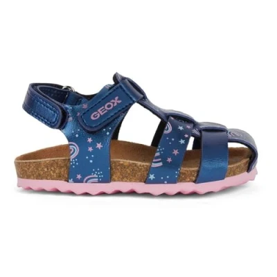 Image of Geox Baby B Chalki Girl Sandal, Navy Lt Pink, 4.5 UK Child