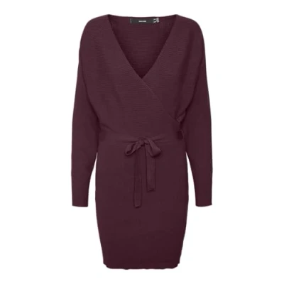 Image of Vero Moda Vmhollyrem V NECK Dress Shift dress, Women&#039;s, Size: XL, Bordeaux