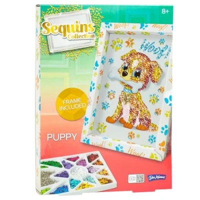 Image of John Adams Sequins Collection Puppy: Make Sparkling Creations to Display! Arts &amp; Crafts Ages 8+