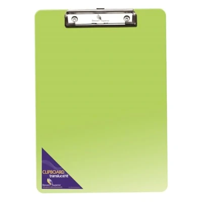 Image of SECO C1102 GN Plastic Translucent A4 Clipboard Green
