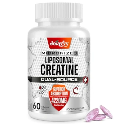 Image of Liposomal Creatine Monohydrate Tablets Max 4220mg, Chewable Tablets, 15X Absorption, Added HCl, Gym Supplement for Men &amp; Women, Powder Alternative, Vegan (60 Tablets)