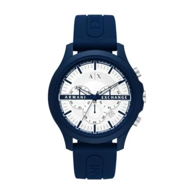 Image of Armani Exchange Men Chronograph Quartz Watch with Silicone Strap AX2437