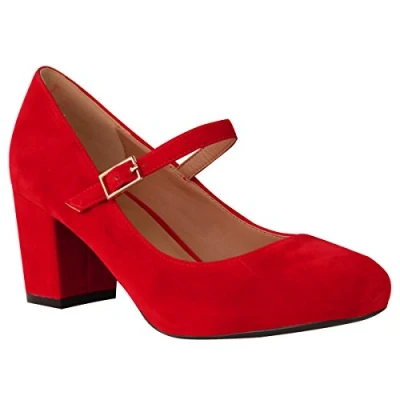 Image of Where&#039;s That From Womens Araceli Block Heel Mary Jane Pupms Rouge Red Size UK 9