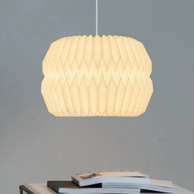 Image of GUANSHAN Paper Lantern Pendant Lamp Elegant Style Pendent Light Creative Foldable Hanging Decorative Ceiling for Living Room, Restaurant