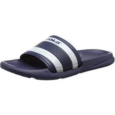 Image of Gola Mens Sliders Slip On Summer Holiday Pool Beach Sandals Navy &amp; White Size UK 7