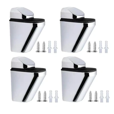 Image of SyiXute 4 Pcs Glass Shelf Bracket,Adjustable Bracket,Zinc Alloy Support for Wooden/Glass of 3 20 mm Thickness