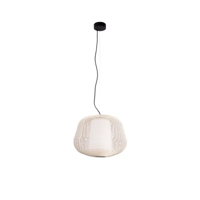 Image of Nara Outdoor Pendant Ceiling Light Beige 1x E27 IP65