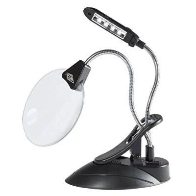 Image of Wedo 271 75201 Desk Magnifier with LED Black