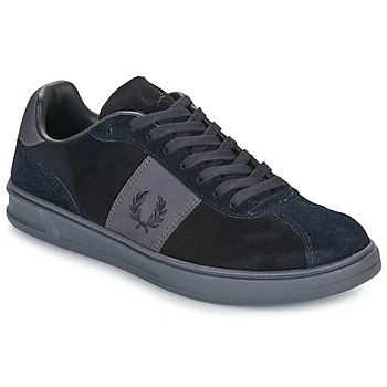 Image of Fred Perry B4 SUEDE men&#039;s Shoes (Trainers) in Black