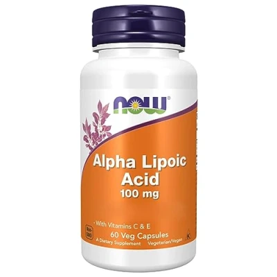 Image of Now Foods, Alpha Lipoic Acid, 100mg, with Vitamin C and E, 60 Vegan Capsules, Gluten Free, Soy Non GMO