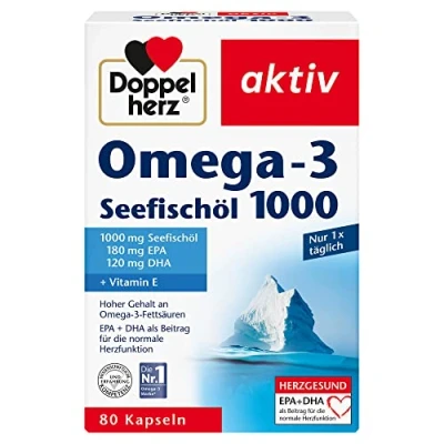Image of Double Heart Seefischöl Omega3 1000 mg (Pack of 80)