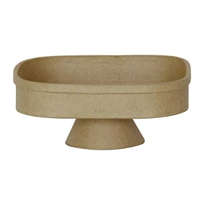 Image of Décopatch Ref HD066C Rectangular Cake Stand Papier Maché Object to Decorate 16 x 14 7cm with Papers &amp; PaperPatch Glue, Glitter, Paints