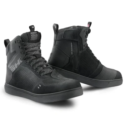 Image of SHIMA REBEL 2.0 Motorbike Boots for Women Ventilated Leather Shoes Summer Suede Motorcycle Short Ankle Protector Urban Bike Casual Classic Riding Motor Boot (Womens, Vent Black, 36)