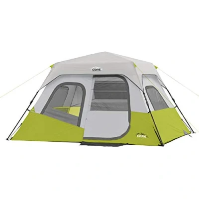 Image of CORE 6 Person Instant Cabin Tent Pop Up with Easy 60 Second Camp Setup for Family Camping Included Hanging Organizer Outdoor Accessories Portable Carry Bag