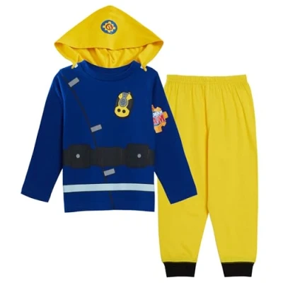 Image of Fireman Sam Boys Novelty Dress Up Pyjamas 4 5 Years Blue